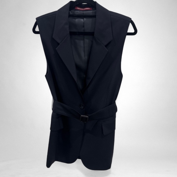 Comptoir Des Cotonniers Belted Wool Vest - Picture 1 of 9